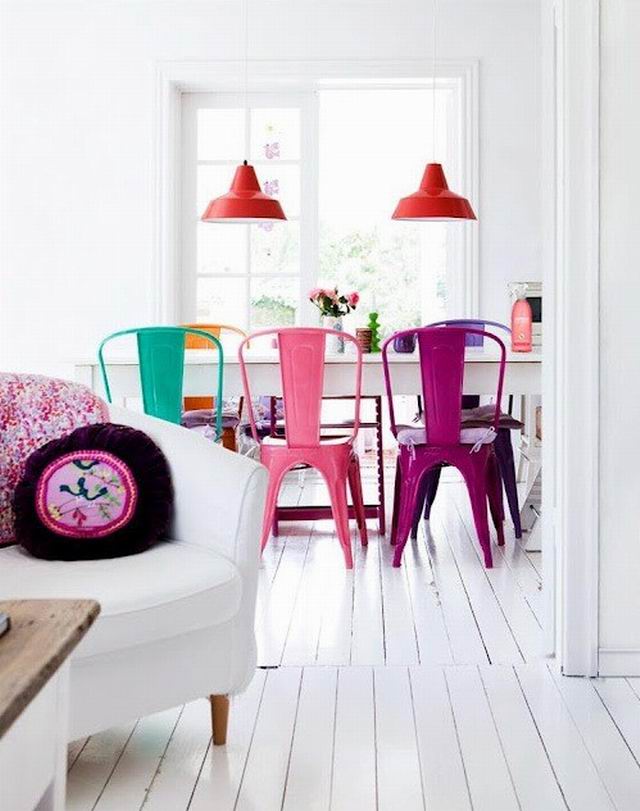 Csináld magad: színes székek az étkezőben Feng shui trend Csináld magad: színes székek az étkezőben Feng shui trend